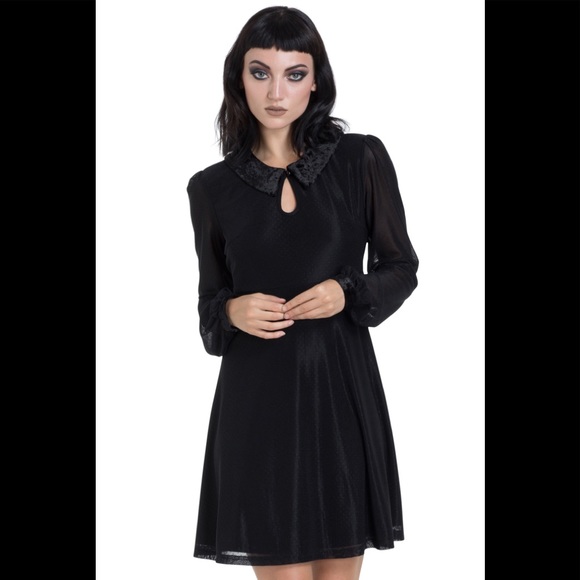 NWOT Jawbreaker Dotted Mesh Black Wednesday Dress - Picture 2 of 7